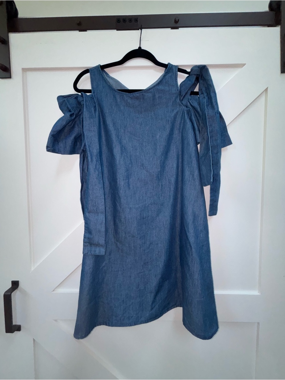 Rebellion Blue Cold-Shoulder Tie-Shoulder Mini Dress
